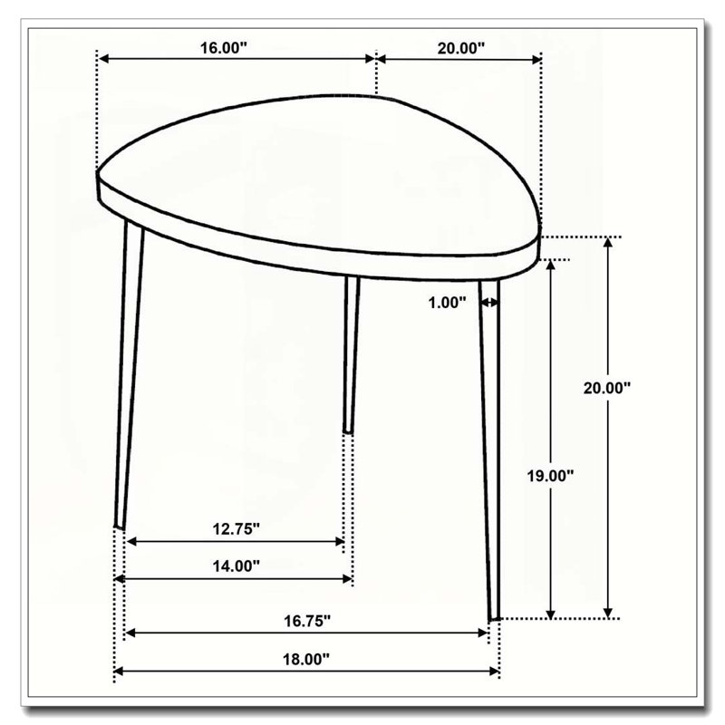Xander Black Triangular Solid Wood End Table