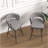 28" Bar Chair Linen Woven Bar Stool Set Of 2,Black Legs Barstools No Adjustable Kitchen Island Chairs,360 Swivel Bar Stools Upholstered Bar Chair Counter Stool Arm Chairs With Back Footrest (Grey)-267081238