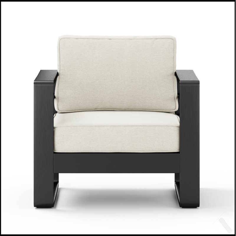Fauteuil club MAYA BAY MP1, finition noire avec coussin beige pour des sièges modernes et confortables