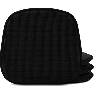 Dining Chair Cushions 4 Pack, Non Slip Indoor Chair Pads, U-Shaped Kitchen Seat Cushions, Set of 4, 15 x 16 Inches, Black