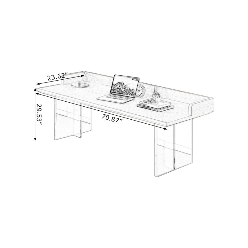 Cherry Rectangular Solid Wood desks, 29.53" H x 70.87" W x 23.62" D