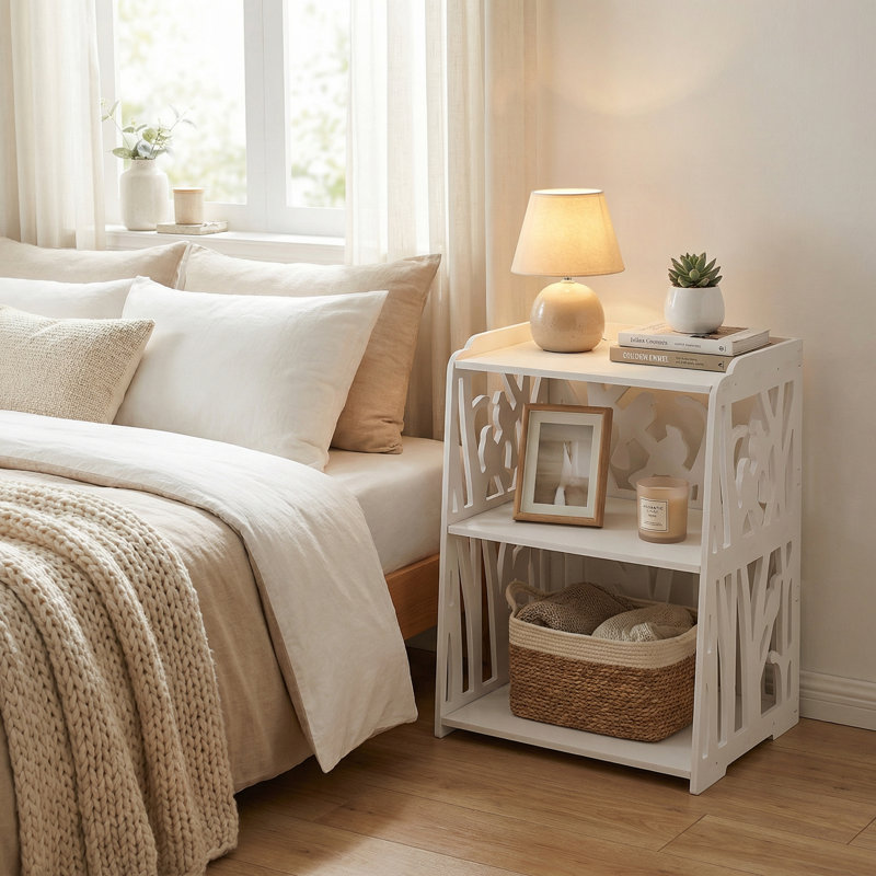 Lilwen 39cm W Manufactured Wood Bedside Table