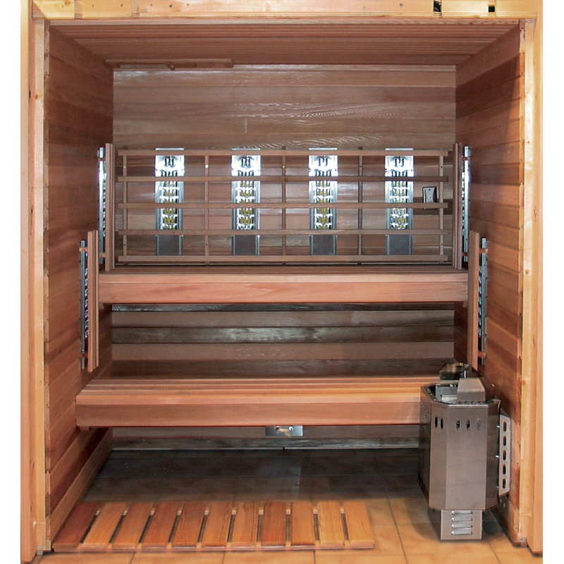 Sauna infrarouge FAR en cèdre infrarouge double compatible avec Infracore, H 84 po x l 60 po x P 48 po