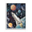 «Spaceship In Outer Space» encadré sur bois par Nidhi Wadhwa