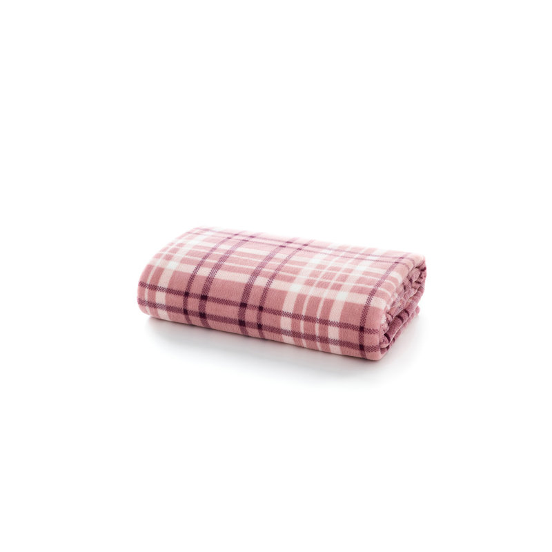 Deyongs 1846 Snuggle Soft Check Fleece Throw, Pink