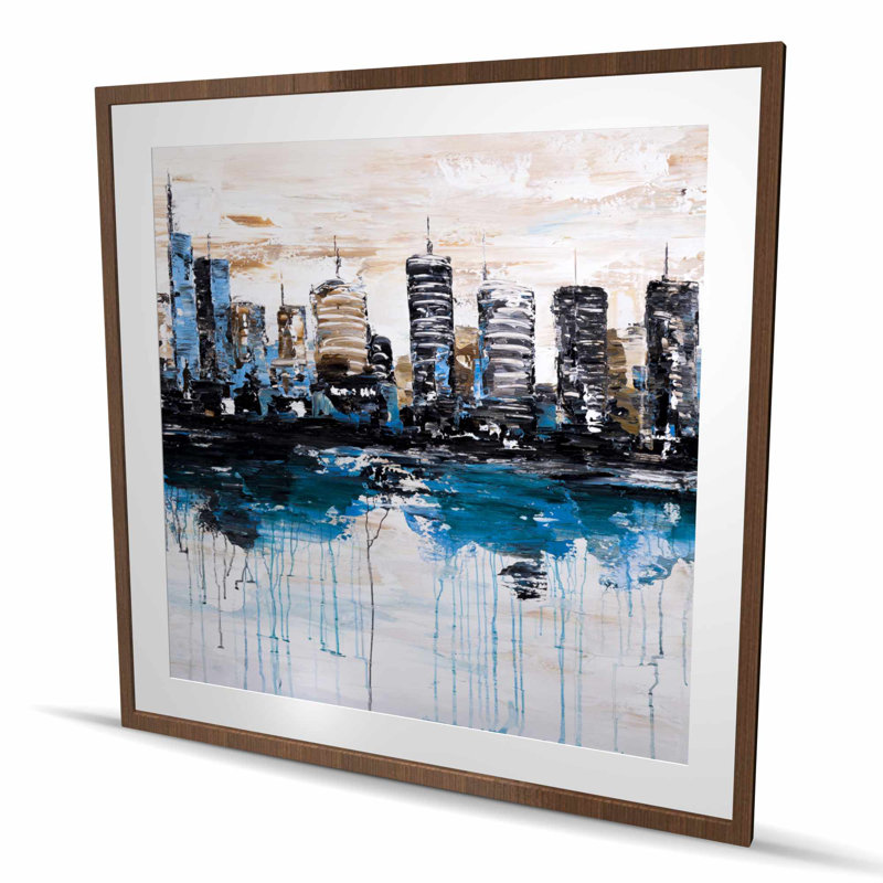 Impression abstraite de réflexion de la ville | Décoration de maison industrielle beige