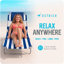 Chaise longue autruche, fauteuil de bronzage de camping sur la plage Facedown, rayures bleues-1904357828