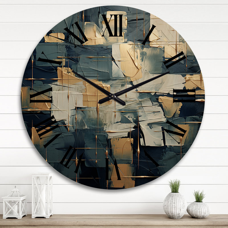 Horloge murale en bois massif Olivet, Très grand