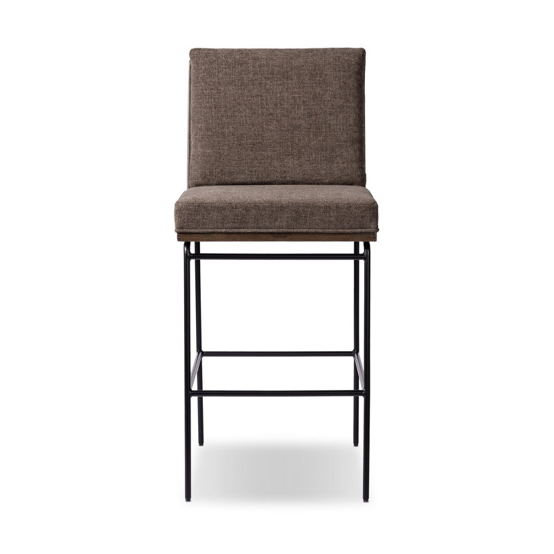 Tabouret en bois massif Julep, Tabouret de comptoir (siège d'une hauteur de 26 p, Gris anthracite Landale