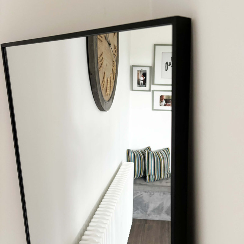 Metal Wall  & Leaner  Mirror in Black, 150cm H x 50cm W