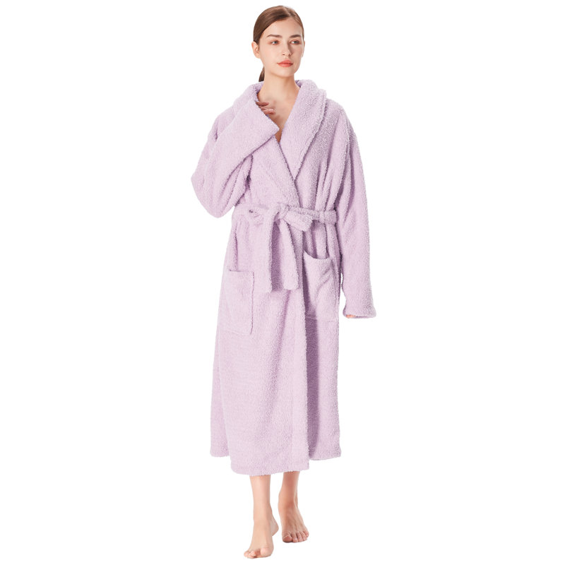  Peignoir de cheville avec poches, M, Mauve
