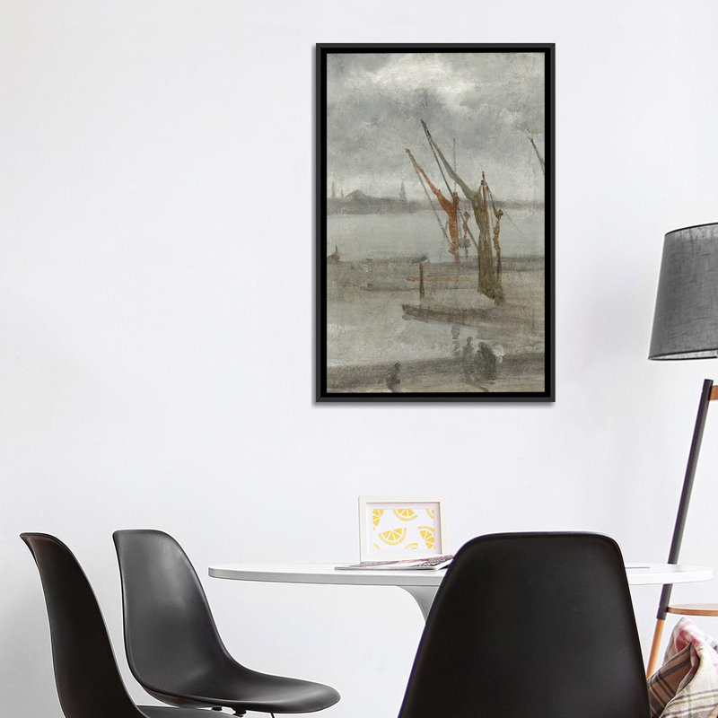 Grey And Silver Chelsea Wharf, 101.6 cm H x 66.04cm W x 4.445cm D, Black