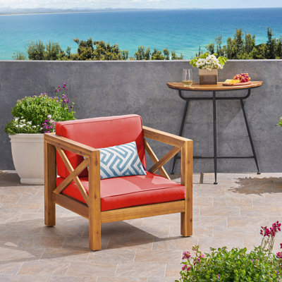 Chaise Mid-Century en bois avec housse de coussin d'eau, 30,8 po x 25,86 po, 41,59 lb
