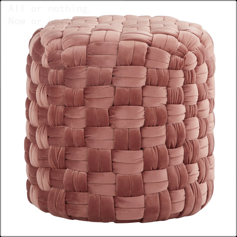 Round 16" Ottoman Velvet, Pink