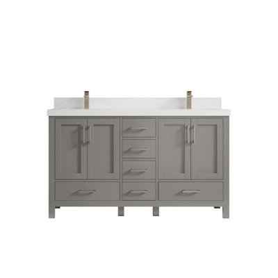 Malibu 60"" Double Bathroom Vanity Set -  Willow Collections, MLB_GRY_WHQZ_60D