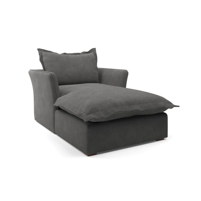 Haven Chaise Lounge, Dark Gray 100% Cotton