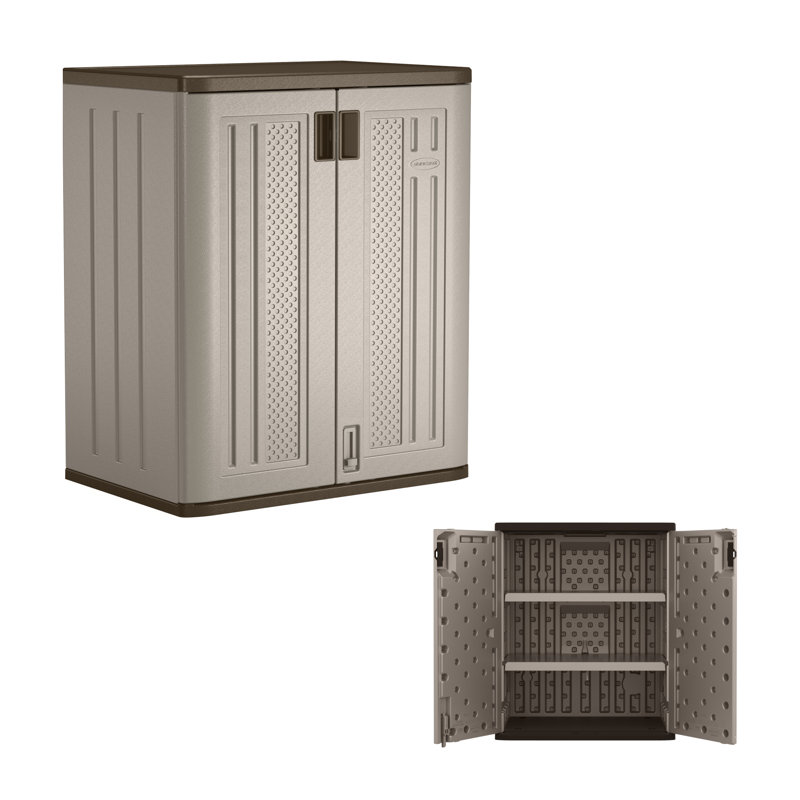 Suncast 30 in. W x 20.25 in. D Resin Storage Cabinet with Lockable Doors, Made in the USA