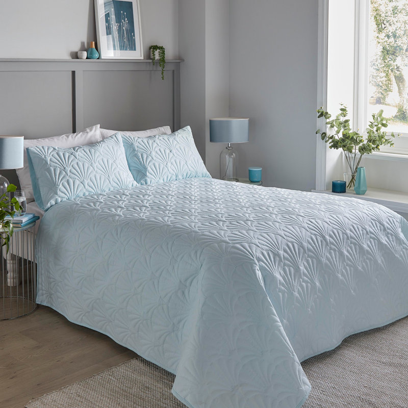 Ardelle Polyester Bedspread, 200 x 230 cm, Duck Egg