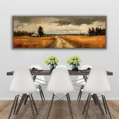 Tempête imminente - art sur toile encadré jaune pour la décoration intérieure
