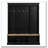 Elegant APP Controlled LED Light Hall Tree with 9 Hooks, Roman Column Design Natural Storage Bench with 3 Large Cabinets-1754767942