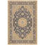 Tapis traditionnel persan à médaillon délavé en épine-vinette, coloris or, gris, vert et ivoire, antidérapant, à poils courts, idéal pour l'intérieur et l'extérieur, adapté aux animaux domestiques, pour salon, chambre, salle à manger, entrée, couloir, bureau. Lavable.-992281442