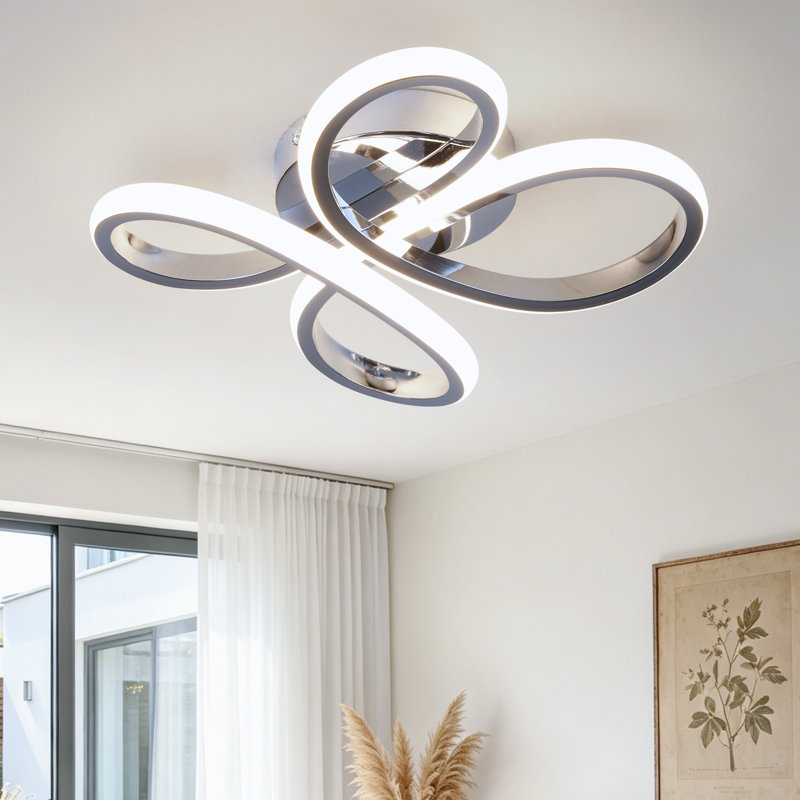 Janyia 1 - Light 11.81" Unique/Statement Geometric LED Semi Flush Mount