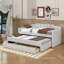 Lit de jour simple tapissier avec couchette et tiroirs-477096242
