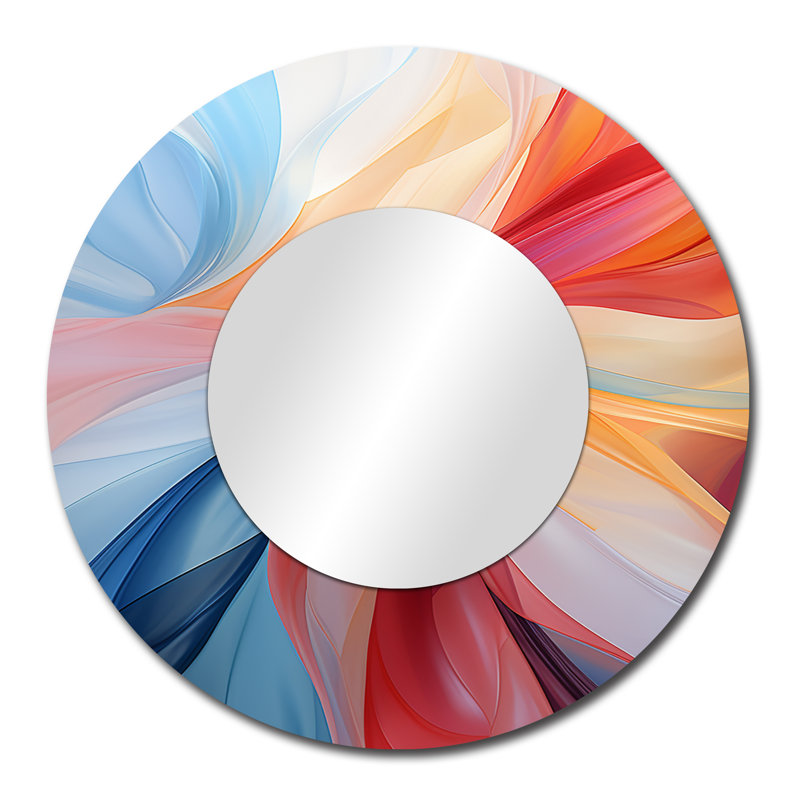 «Caalin Blue Red Fractal Spiral II - Wind Turbines Mirror», 29 po x 29 po