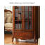 Vitrine avec tiroir en bois d'hévéa massif traditionnel-1745261210