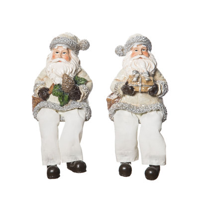 Ensemble de 2 tablettes de père Noël en résine de 3,75 po