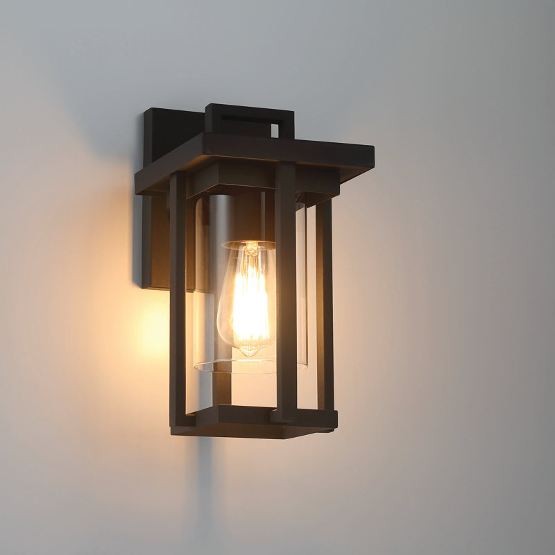 Lann Steel Outdoor Wall Light Wall Sconce, Black