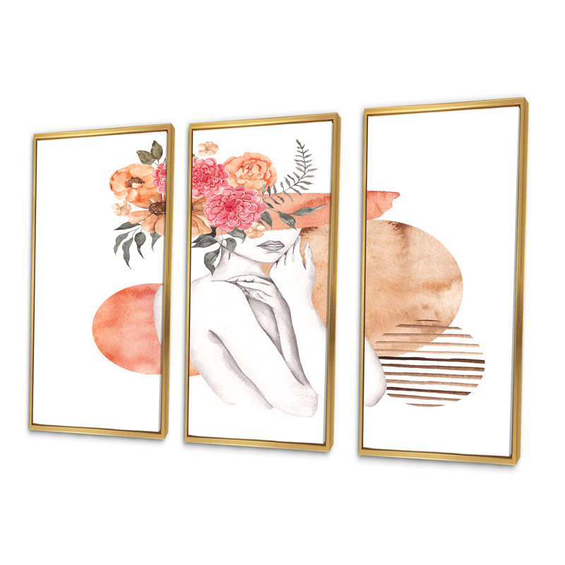 3 pièces, cadre flottant, impression sur toile, Cadre doré, L 36 po x H 20 po