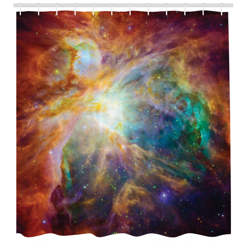 Ensemble de rideau de douche et crochets Outer Space, H 70 po x l 69 po