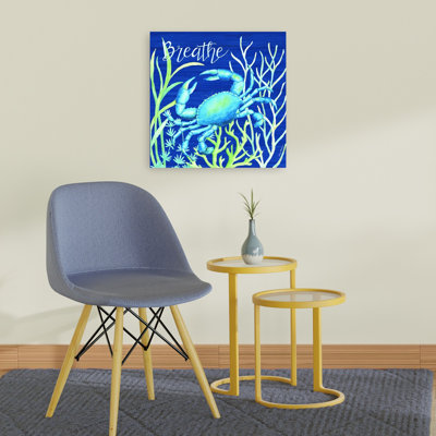 Coastal Breathe Whimsical Abstract Contemporary Wall Art Print 1 Piece Wrapped Canvas Wall Art