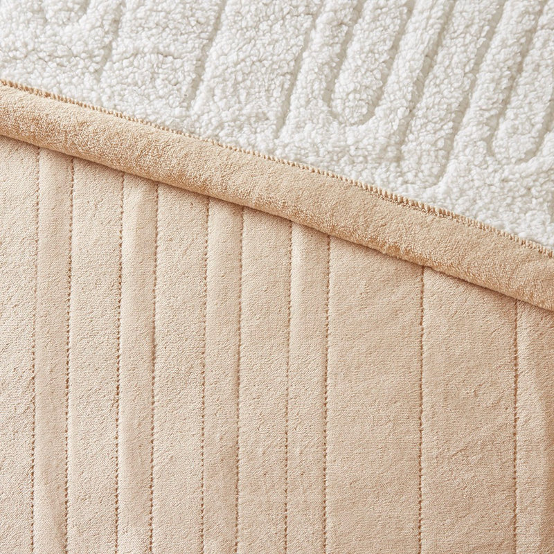 Couverture chauffante Plush to Berber, Brun clair / brun