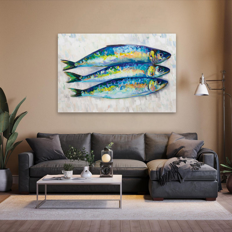 Trio de poissons nautiques et côtiers, H 60 po x l 40 po