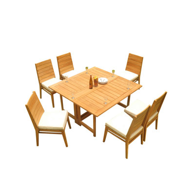 Outdoor 7 - Piece Teak Dining Set