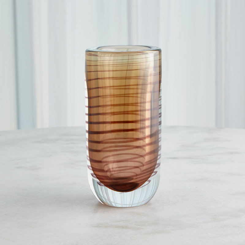 Spiraled Handmade Glass Table Vase