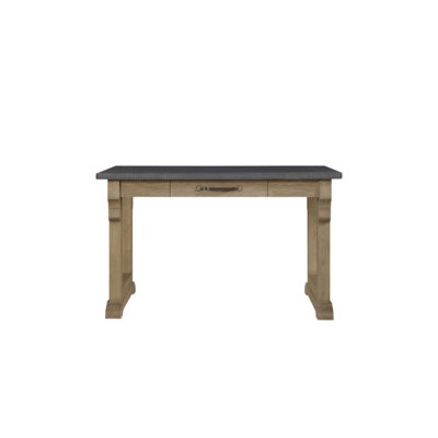 Îlot de cuisine à surface en ciment avec finition cajou, surface durable et rangement fonctionnel pour les cuisines de campagne modernes. (Table seulement)