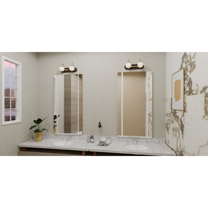 Kaeloni 2-Light Matte Black Bath Light