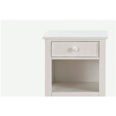 White Nightstand Shelf Storage Drawers MDF Wooden 1pc Modern Nightstand