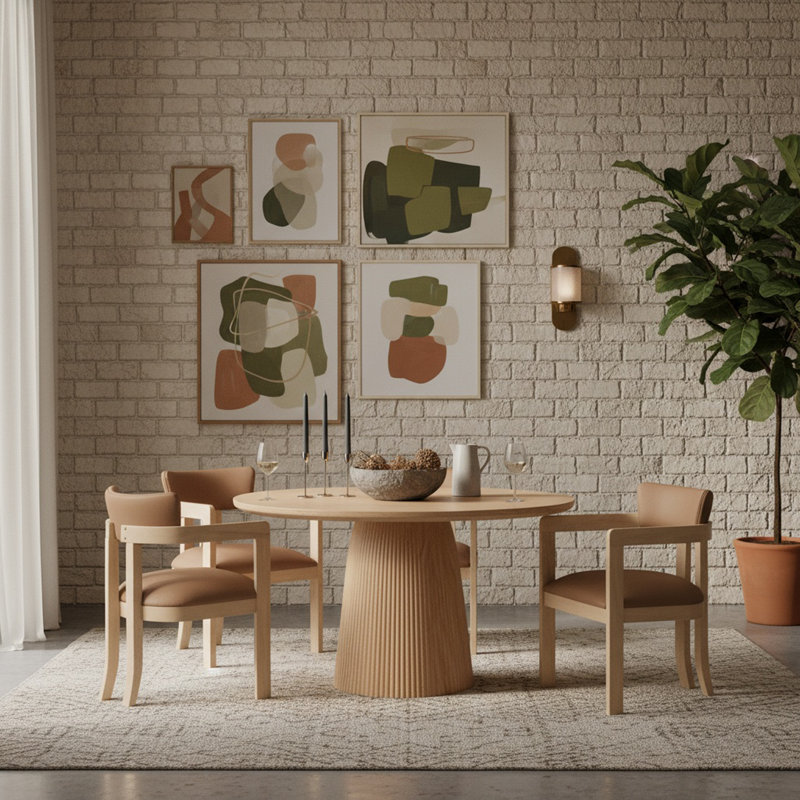 Table de salle à manger Oronde, H 29,75 po x L 36 po x l 36 po, Beige