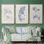 Blue Marine Algae I - Ensemble de 3 reproductions encadrées sur toile-91886835-91886842