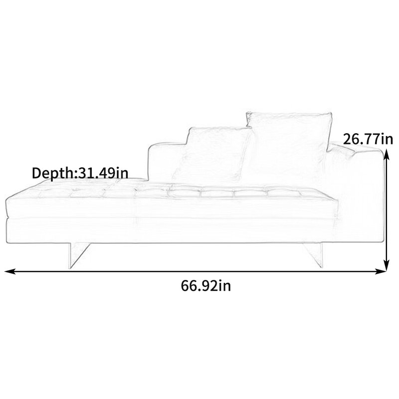 Fauteuil inclinable éponge minimaliste avec structure en bois massif, Accoudoir à droite (vu de face)