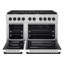 ZLINE 48 in. 8 Burner Double Oven Gas Range in Stainless Steel with White Matte Doors and Accents