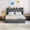Grand lit avec rangement relevable, structure de lit tapissier en velours avec tête de lit, lit plateforme en métal, pas de sommier tapissier, lattes en bois massif, silencieux, noir
