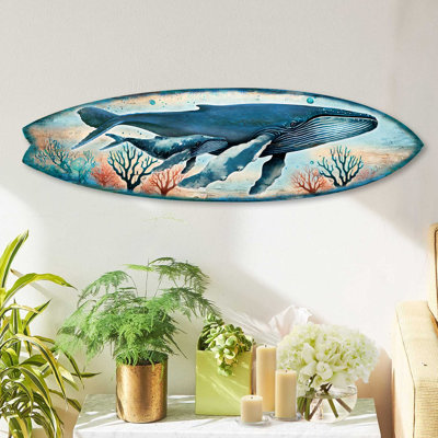 Art mural de planche de baleine - océan côtier fabriqué à la main par G.Debrekht - décor de maison de plage pour l'intérieur et l'extérieur