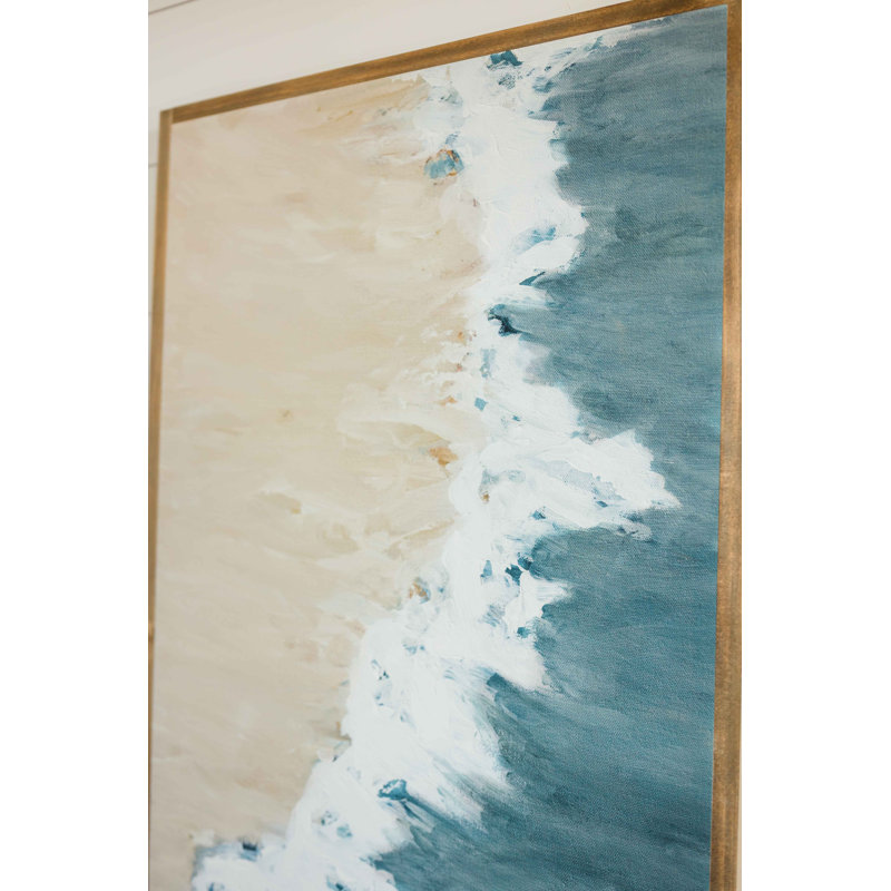 Art mural en bois abstrait côtier The Inspired Home Collection Del Mar