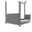 Lit simple en bois et velours, gris-136990949