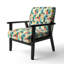 Orange et vert Popart Pop culture Pixels - Fauteuil rembourré en velours moderne